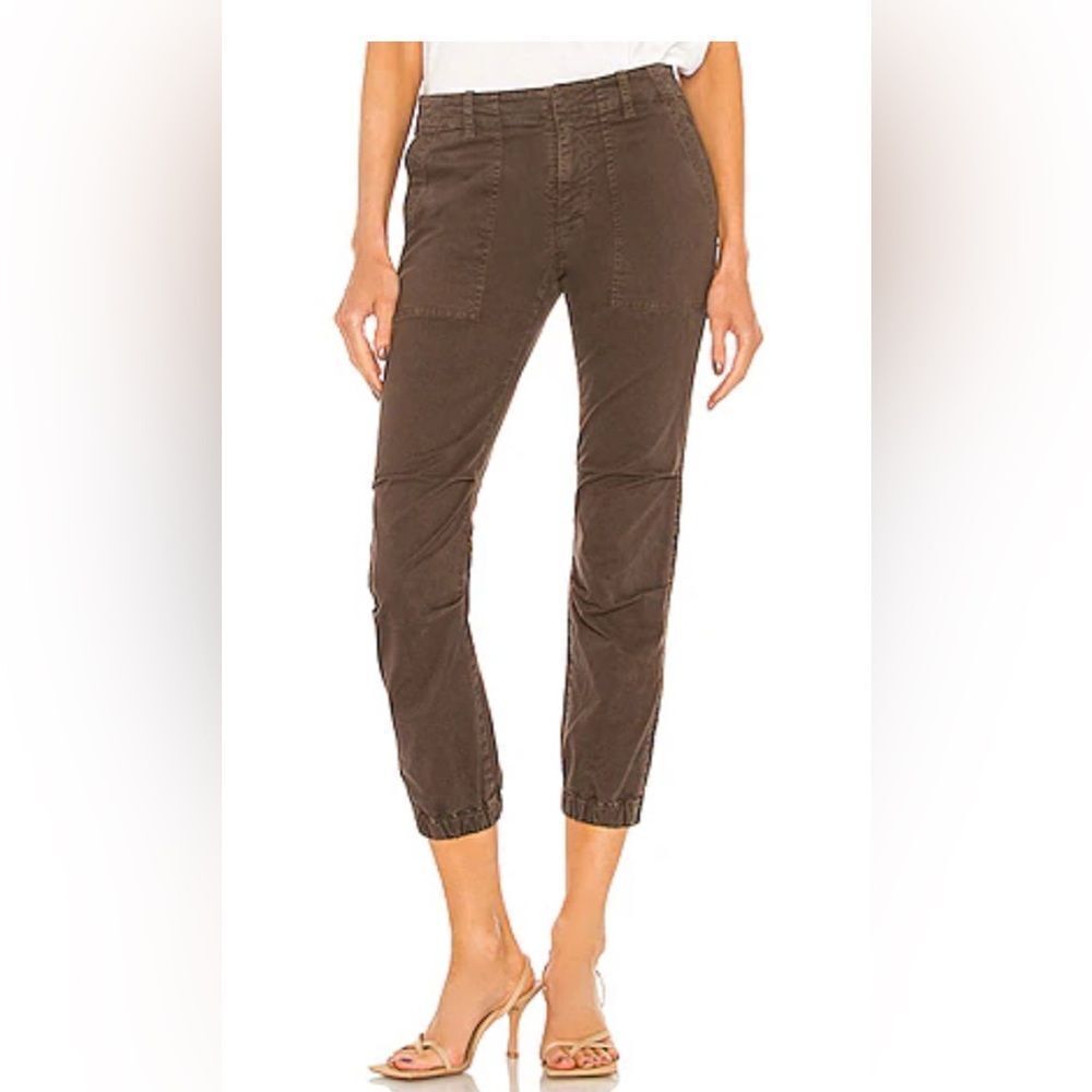 NILI LOTAN Cropped Military Pant in Chocolate Brown